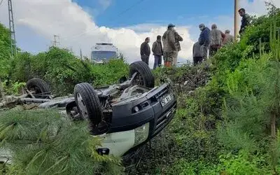 Samsun’da kamyonet şarampole yuvarlandı: 1 yaralı
