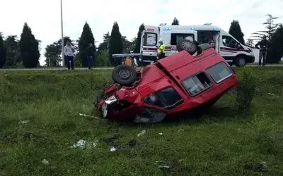 Samsun’da minibüs takla attı: 1 yaralı
