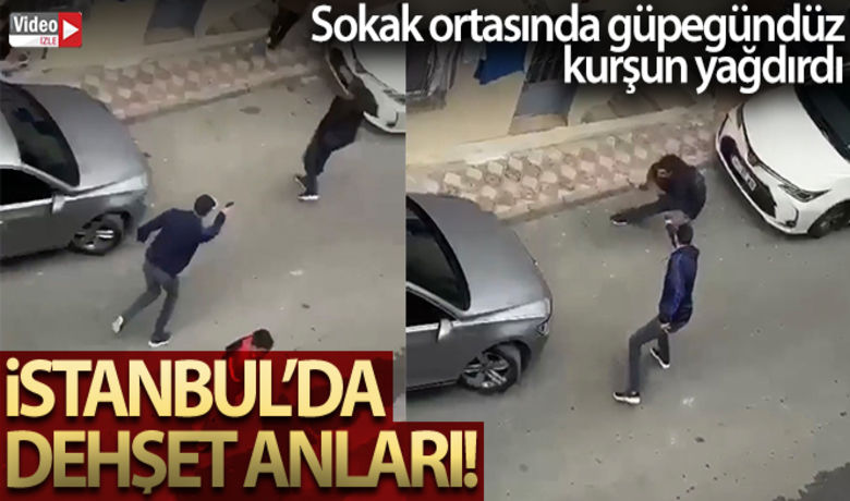 İstanbul'da dehşet anları kamerada:Sokak ortasında güpegündüz kurşun yağdırdı - Esenler’de arkadaşlarıyla sohbet eden 30 yaşındaki bir genç, otomobiline bineceği esnada araçtan inen bir şahıs tarafından güpegündüz silahlı saldırıya uğradı. Vatandaşların gözü önünde gerçekleşen o dehşet anları kameralara yansırken, kurşun yağmuruna tutuklan genç ağır şekilde yaralandı.
