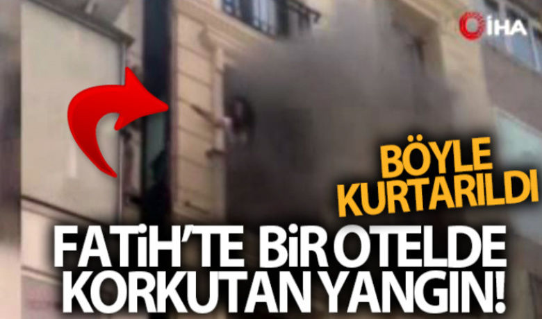 Fatih Laleli'de bir otelin saunasında yangın! - Fatih’te bir otelin saunasında yangın çıktı. Üst katta bulunan bir kadın cama çıkarak yardım isterken, içeride mahsur kalanlar itfaiye ekipleri tarafından kurtarıldı.