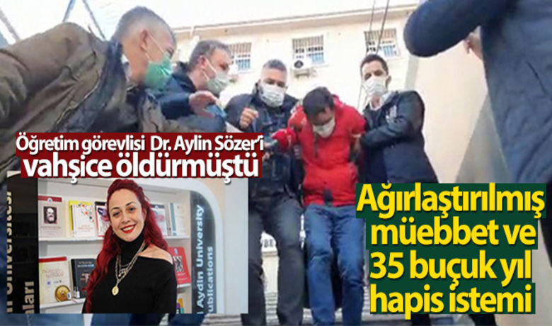 Dr. Aylin Sözer'i öldüren şüpheliye ağırlaştırılmışmüebbet ve 35 buçuk yıl hapis istemi - Maltepe’de öğretim görevlisi Dr. Aylin Sözer’i boğazını keserek ve yakarak öldüren Kemal Ayyıldız hakkında 5 ayrı suçtan ağırlaştırılmış müebbet ve 35 yıl 6 aya kadar hapis istemiyle iddianame düzenlendi. İddianamede, şüphelinin cinayeti tasarlayarak işlediği belirtildi.
