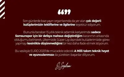 Ertuğrul Sağlam: “Süper Lig dışındaki kulüplerde görev yapmayı düşünmüyorum”
