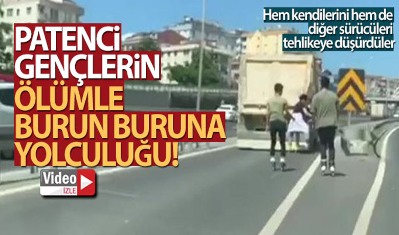 Patenci gençlerin D-100'deölümle burun buruna yolculuğu - Kocaeli’nin Gebze ilçesi D-100 karayolunda 3 patenci genç, kamyonun arkasına tutunup seyahat ederek hem kendilerini hem de diğer sürücüleri tehlikeye düşürdü.