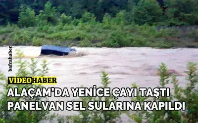 Park halindeki panelvan araç sel sularına kapıldı