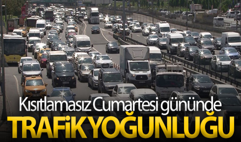 Kısıtlamasız Cumartesi gününde trafik yoğunluğu - İstanbul'da kısıtlamasız üçüncü cumartesi günü kent genelinde trafik yoğunluğu oluştu. Büyükşehir Belediyesi verilerine göre, kent genelinde trafik yoğunluğu 15.00 itibariyle yüzde 72 seviyesine çıktı.