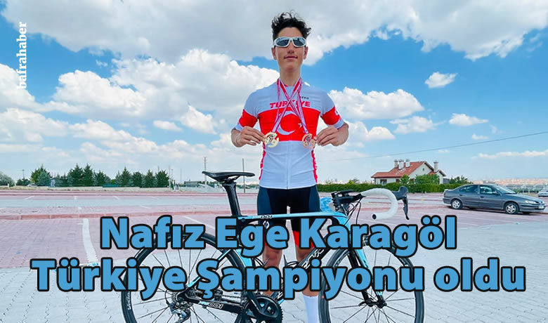 Nafız Ege Karagöl Türkiye Şampiyonu Oldu - Bafralı bisiklet sporcusundan çifte zafer