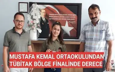 Mustafa Kemal Ortaokulundan Tübitak Bölge Finalinde Derece