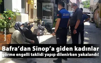 Sinop’ta Görme Engelli Taklidi Yapan Kadın Dilenci Suçüstü Yakalandı