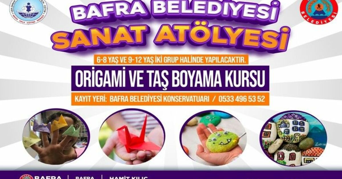 Bafra’da origami ve taş boyama kursu
