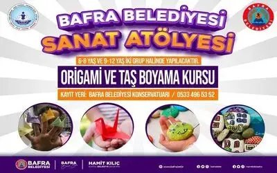 Bafra’da origami ve taş boyama kursu
