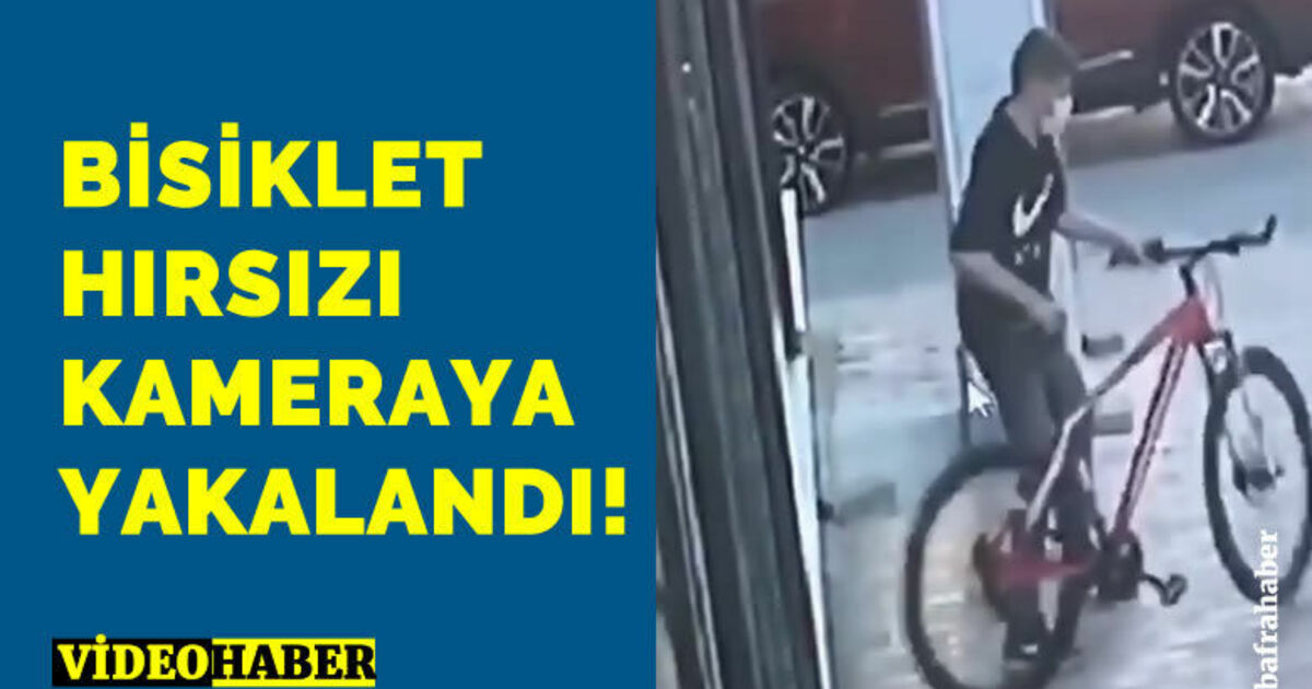 Bafra'da bisiklet hırsızı kamerada