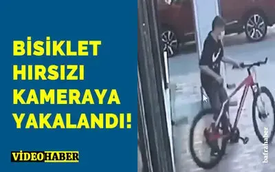 Bafra'da bisiklet hırsızı kamerada