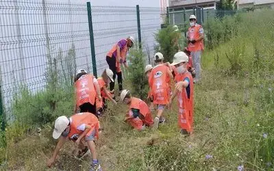 Öğrenciler son eğitim gününde fidan bakımı yaptı
