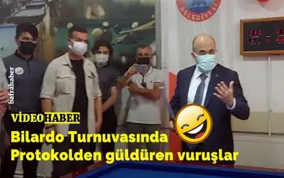 Bafra Bilardo Turnuvası - Protokolden Güldüren Vuruşlar