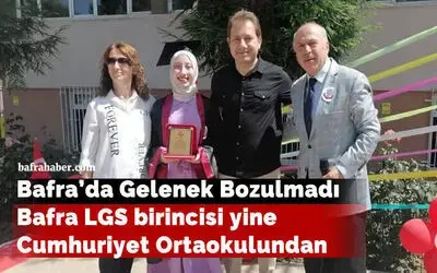Bafra LGS Birincisi Yine Cumhuriyet Ortaokulundan