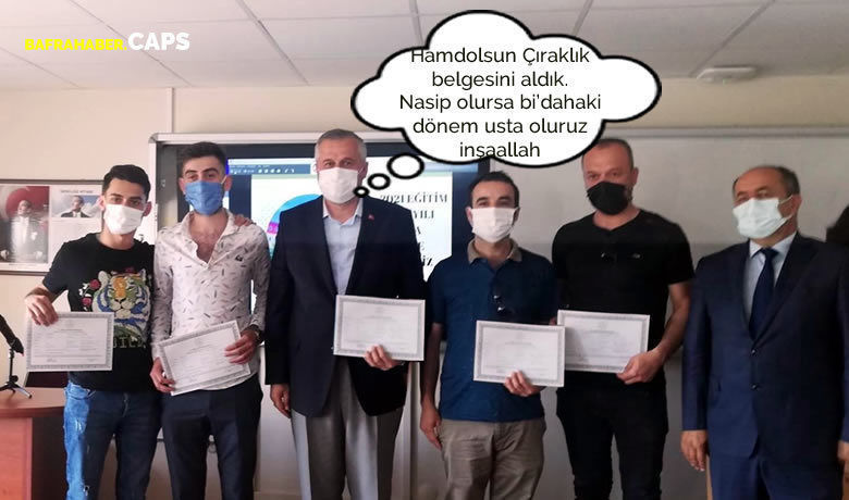 Hamdolsun çıraklık belgesini aldık