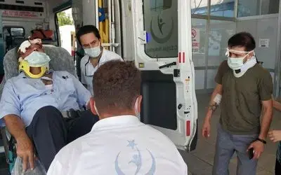 Kazada yaralanan yaşlı adama yumruklu saldırı güvenlik kamerasında
