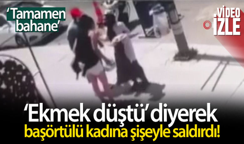 Küçükçekmece'de ekmek bahanesiile başörtülü kadına saldırdı - Küçükçekmece’de, yemek almaya giden eczane çalışanı başörtülü kadın, ekmeği düşürdüğü bahanesiyle tanımadığı kadının şişeli saldırısına uğradı. Saldırgan kadının şişeyle saldırdığı ve kadının başörtüsünü çıkardığı anlar güvenlik kamerasınca kaydedildi.