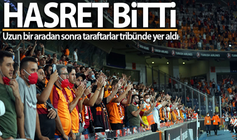 Galatasaraylı taraftarlar tribünlerde - Galatasaray ile PSV arasında Başakşehir Fatih Terim Stadyumu'nda oynanan mücadelede sarı-kırmızılı taraftarlar kendilerine ayrılan yerleri doldurdu.