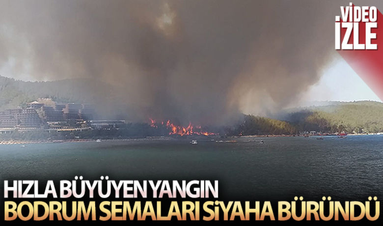 Bodrum semalarını duman kapladı - Muğla'nın Bodrum ilçesinde meydana gelen orman yangını devam ediyor. Ekiplerin söndürme çalışmalarına rağmen hızla büyüyen yangında Bodrum semaları siyaha büründü.