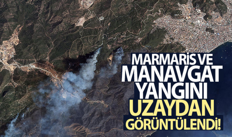 Marmaris ve Manavgat yangını uzaydan görüntülendi - Muğla’nın Marmaris ilçesi ile Antalya’nın Manavgat ilçesinde meydana gelen yangının boyutu uydudan çekilen fotoğraflara yansıdı.