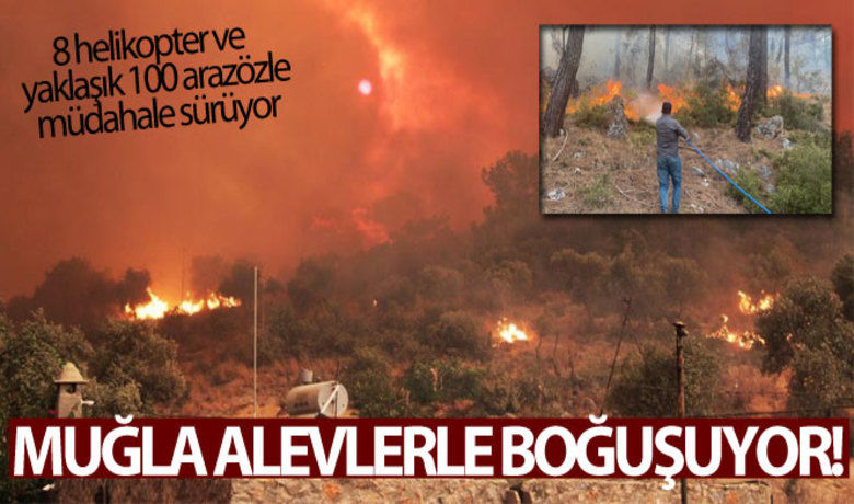 Muğla alevlerle boğuşuyor - Muğla’nın Marmaris, Milas ve Köyceğiz ilçelerindeki orman yangınlarını söndürme çalışmaları devam ediyor.