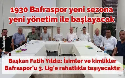 1930 Bafraspor Yeni Sezona Yeni Yönetim İle Başlayacak