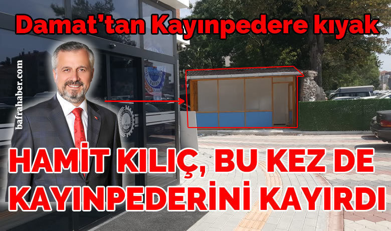Bu Kez de Kayınpederini Kayırdı - Editör - Bafra Ticaret Odasının yenilenen binası sonrası eski binanın yanında ayakkabı tamirciliği yapan şahsa belediyenin kiraya verdiği otopark sınırları içinde yer verildi. 