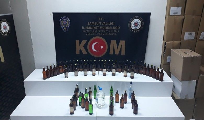 Samsun’da sahte içki ele geçirildi
 - Samsun’da polisin düzenlediği operasyonda sahte içki ele geçirildi.