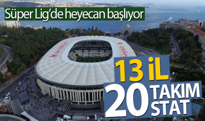 Süper Lig'de 13 ilden 20 takım 20 statta oynayacak - Süper Lig'in 2021-2022 sezonunda 13 ilden 20 takım 20 stadyumda mücadele edecek.