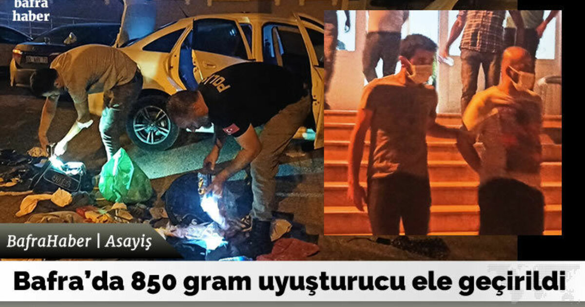 Bafra’da 850 gram uyuşturucu ele geçirildi