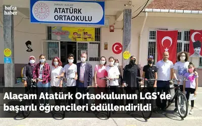 Alaçam Atatürk Ortaokulunun Lgs’de Başarılı Öğrencileri Ödüllendirildi