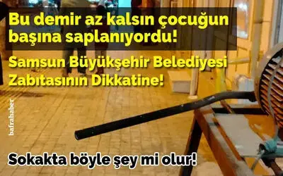 Bu Demir Az Kalsın Çocuğun Başına Saplanıyordu!