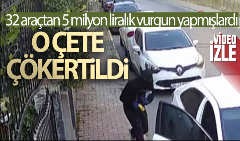 32 araçtan 5 milyonliralık vurgun yapan çete çökertildi - İstanbul'da park halindeki 32 araçtan konsol ve ekranları çalarak 5 milyon liralık vurgun yapan çete, düzenlenen operasyonla çökertildi. Yakalanan 7 şüpheli adliyeye sevk edilirken, hırsızlık anları güvenlik kameralarına yansıdı.