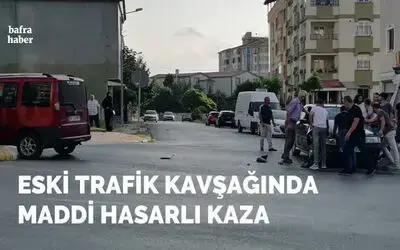 Bafra’da Maddi Hasarlı Trafik Kazası