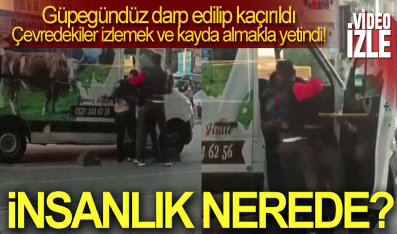 Sancaktepe'de bir kişiyi güpegündüzdarp ederek böyle kaçırdılar - İstanbul Sancaktepe’de geçtiğimiz gün öğle saatlerinde minibüs tipi ticari araç ile gelen 3 şahıs kahvehanede oturan bir kişiyi kaçırdı. Sokaktan geçen vatandaşlar ise olayı izlemekle yetindi. Öte yandan, adam kaçıran 3 şahsın, kaçırdıkları kişinin ağabeyleri oldukları iddia edildi. Güpegündüz bir kişinin darp edilme ve kaçırılma anı kameralara yansıdı.