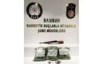 Samsun’da bir kişi 13 kilo 894 gram esrarla yakalandı
