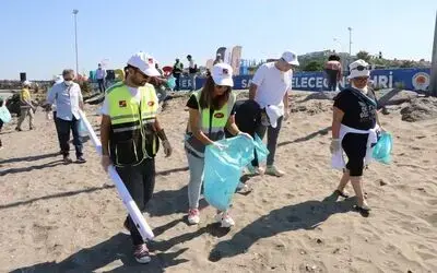 Samsun plajlarında çevre temizliği
