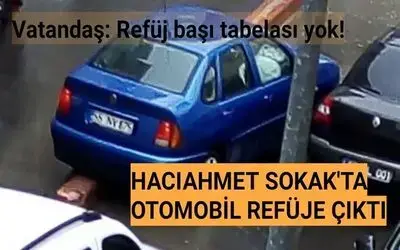 Hacıahmet Sokak'ta Otomobil Refüje Çıktı