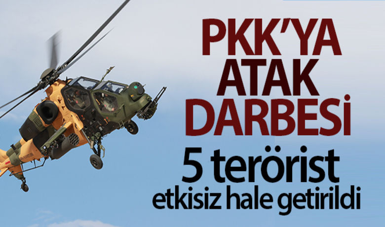 Pençe-Şimşek operasyonu bölgesinde 5PKK'lı terörist etkisiz hale getirildi - Milli Savunma Bakanlığı, Pençe-Şimşek operasyonu bölgesinde tespit edilen 5 PKK’lı teröristin Atak helikopterleri tarafından etkisiz hale getirildiğini açıkladı.