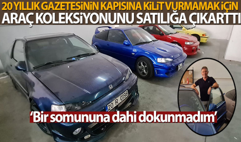 20 yıllık gazetesini yaşatabilmek içinTürkiye'nin en büyük koleksiyonunu satılığa çıkardı - Denizli’de yaşayan 58 yaşındaki Ahmet Aklam, sahibi olduğu 20 yıllık gazeteyi yaşatabilmek için 14 yılda oluşturduğu aynı marka ve modeldeki 17 araçlık Türkiye’nin en büyük araba koleksiyonunu satılığa çıkardı.