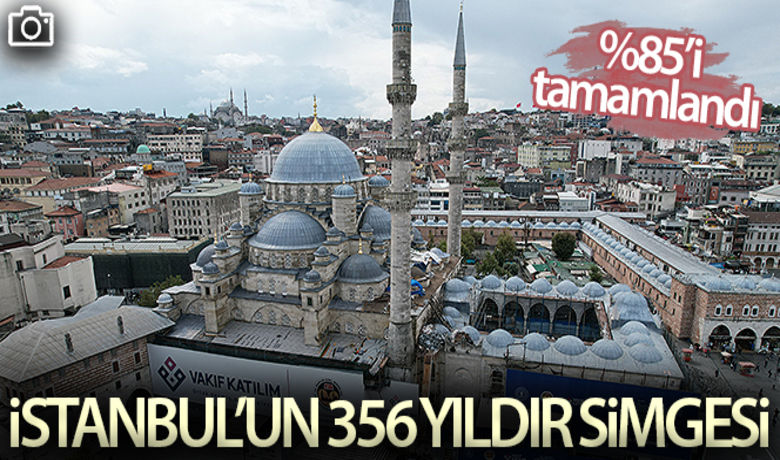 Eminönü'ndeki Yeni Cami'de restorasyonçalışmalarının yüzde 85'i tamamlandı - İstanbul'un 356 yıldır simgesi haline gelen Eminönü'ndeki Yeni Cami'de restorasyon çalışmalarının yüzde 85'i tamamlandı. 2016 yılında başlayan genel restorasyon çalışmalarının 2022 yılının ikinci yarısında tamamlanarak, caminin ziyarete açılması planlanıyor.	Zehra Baykal - Emre Baba	 