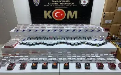 Samsun’da 14 bin 600 adet dolu makaron ele geçirildi
