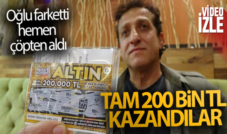 Oğlu fark edip hemen çöptenaldı! Tam 200 bin TL kazandılar - Tokat'ta bir talihli kazı-kazandan kazandığı 200 bin liralık kartı fark etmeyerek çöpe attı, oğlunun dikkati paranın çöpe gitmesini engelledi. HABERİN VİDEOSU İÇİN TIKLAYINIZ