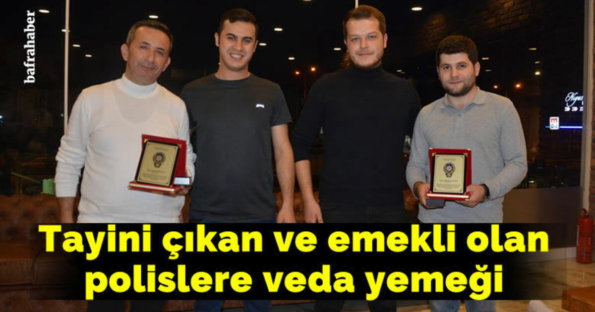 Tayini çıkan ve emekli olan polislere veda yemeği