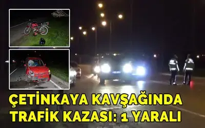 Çetinkaya Kavşağında Minivan İle Motosiklet Çarpıştı: 1 Yaralı