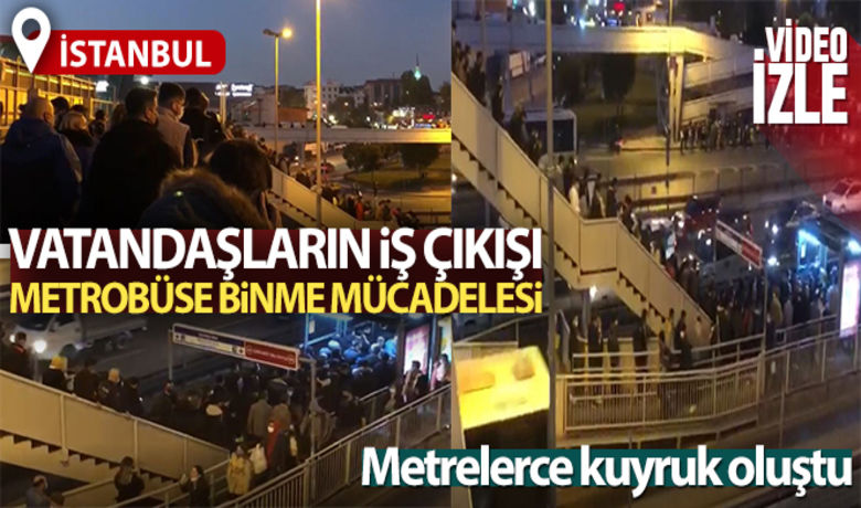 Metrobüs köprüsünde korkutan kalabalık - İstanbul’da metrobüslerde oluşan yoğunluk yolcuların kabusu oluyor. Pandemi döneminde oluşan kalabalık endişe oluşturdu.