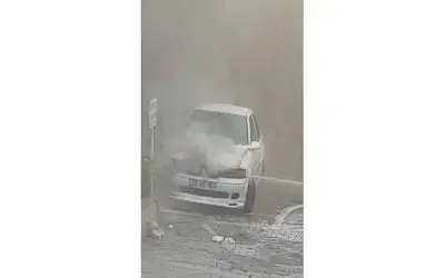 Park halindeki otomobilde yangın
