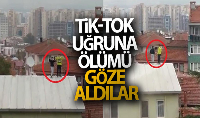Tik-tok uğruna ölümü göze aldılar - Bursa'da Tik-tok görüntüsü çekmek için okul duvarından çatıya tırmanan 2 çocuk hayatlarını hiçe saydı. Bu anlar bir vatandaş tarafından cep telefonu kamerası ile kaydedildi.