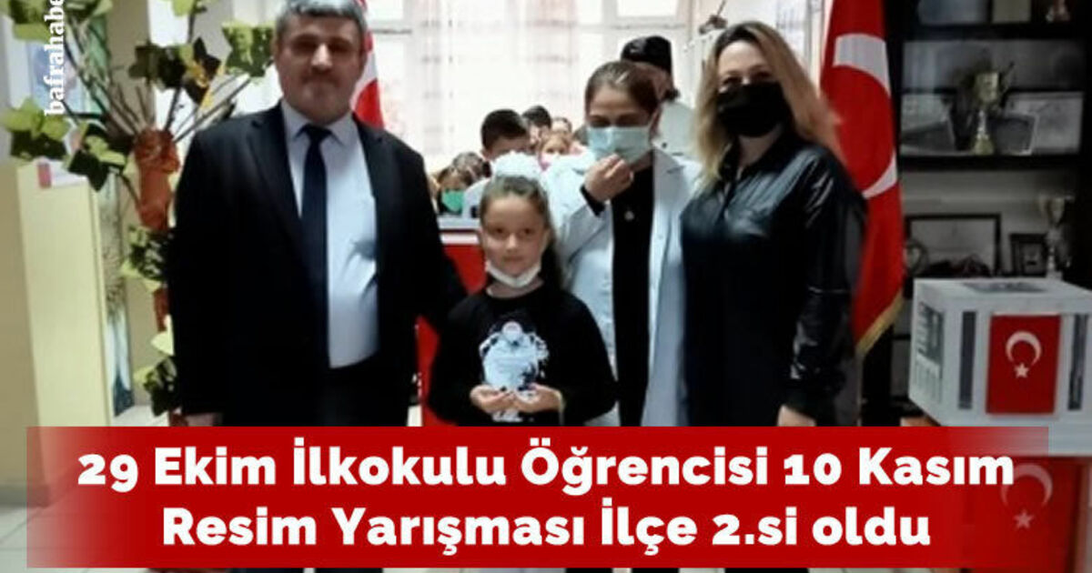 29 Ekim İlkokulu Öğrencisi 10 Kasım Resim Yarışması İlçe 2.si Oldu